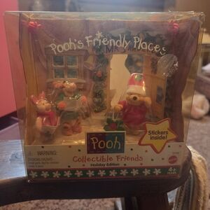 Mattel Winnie The Pooh Collectible Friendly Places VTG 1999 Holiday Edition Toys